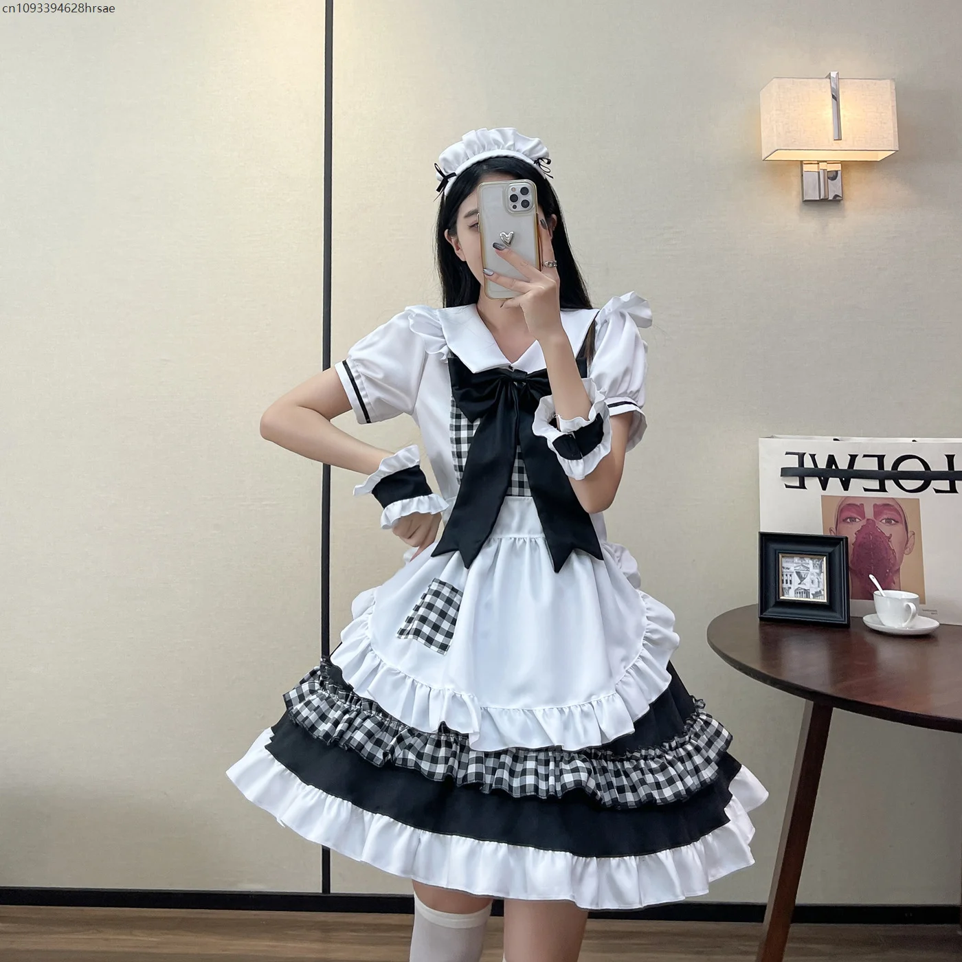 Costumi cosplay cameriera scozzese S-5XL Donne Anime Grembiule di Halloween Ristorante Abiti da cameriera Lolita School Girl Kawaii Abiti da festa
