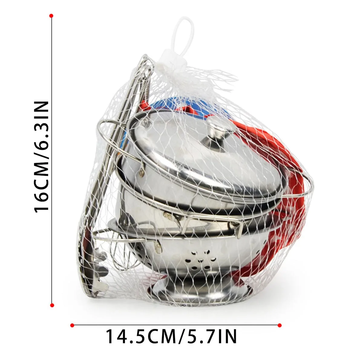 Mini-Küchenspielzeug aus Edelstahl, Spielhaus-Kochgeschirrspielzeug für Kinder, Kochgeschirr, Töpfe, Spielset, pädagogisches Küchenspielset