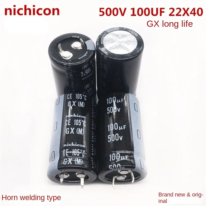 (1PCS)500V100UF 22X40 nichicon Through Hole electrolytic capacitor 100UF 500V 22*40 High voltage and long service life.