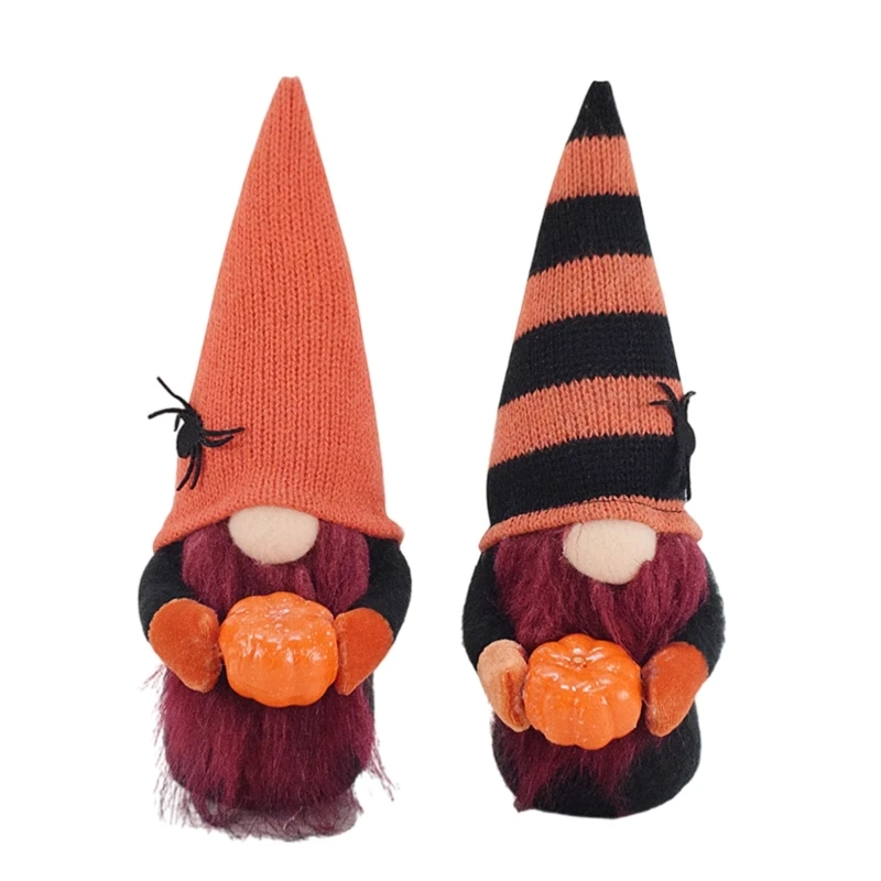 

2Pcs Halloween Gnomes Dolls Figurines Dwarf Table Decoration for Holiday Gifting