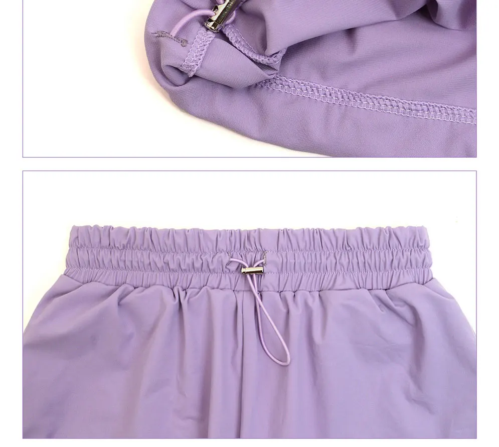 Frauen Outdoor-Lauf anzug Sommer einfarbig zweiteilig Yoga-Set atmungsaktive schnell trocknende Fitness-Sport bekleidung Trainings kleidung – Detail 5