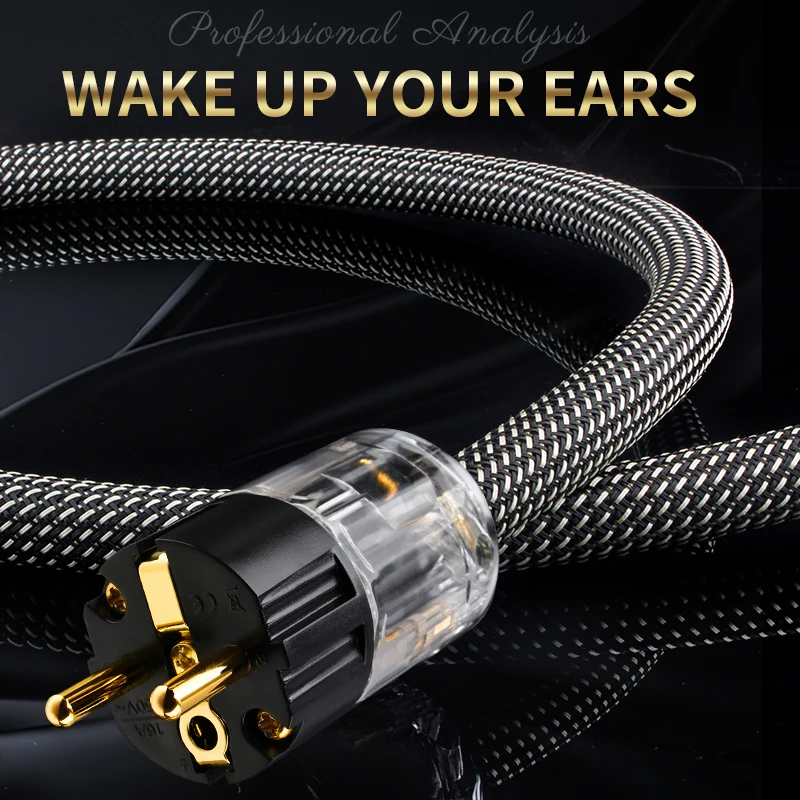 YYTCG HIFI سلك الطاقة كابل OFC 1 متر/1.5 متر الاتحاد الأوروبي/الولايات المتحدة سلسلة اتصال لمرشح مكبر كهربائي الصوت #2
