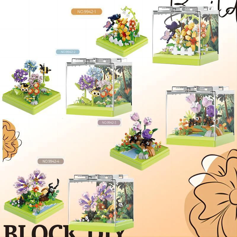 

Insect World Secret Box iDEA Micro Diamond Block Butterfly BEE Ant Beetles 3D Wall Building Brick Nanobricks Toys For Gifts