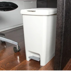 Modern Simple One-Touch Foot Pedal Household Trash Can Bathroom Kitchen Bedroom Living Room Toilet Foot Pedal with Lid Trash Can