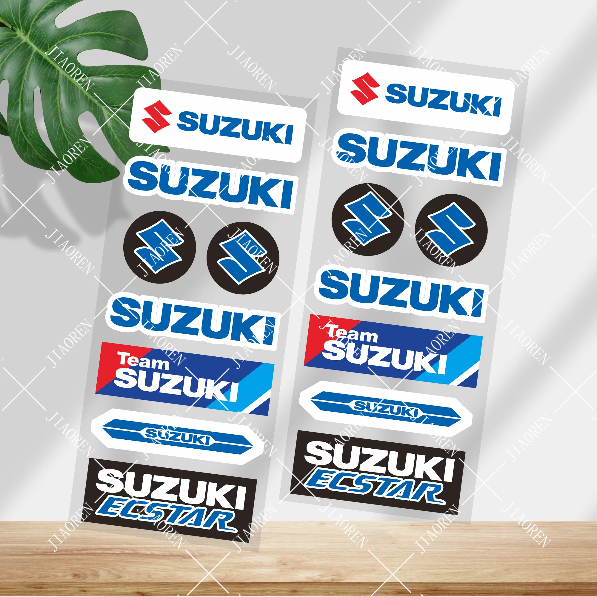 สติ๊กเกอร์ทีมซูซูกิสะท้อนแสง สติ๊กเกอร์ตกแต่งรถแข่งมอเตอร์ไซค์ โลโก้ Ecstar