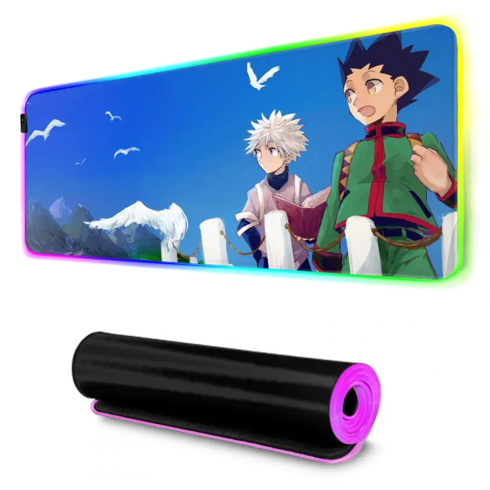 Anime Hunter Muismat RGB Gaming Muismat Grote LED Pad PC Bureaumat Lichtgevende muismat Grote toetsenbordmatten Tafelkleed met achtergrondverlichting