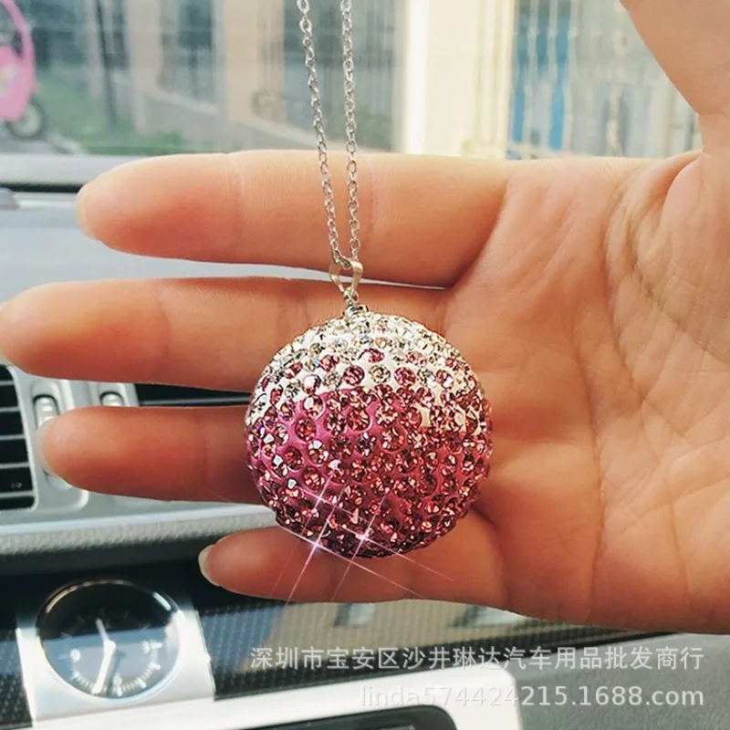 

Diamond-set Ball Car Accessory Car-mounted Rearview Mirror Pendant Creative Figures Miniature Ornament Accessories Model Toys