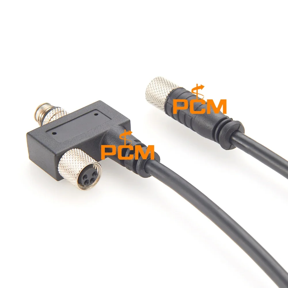 M8 4 Pin Male to Female 4 Way Sensor Actuator Cable Tee Splitter Y Distributor Connector for Industrial Automation