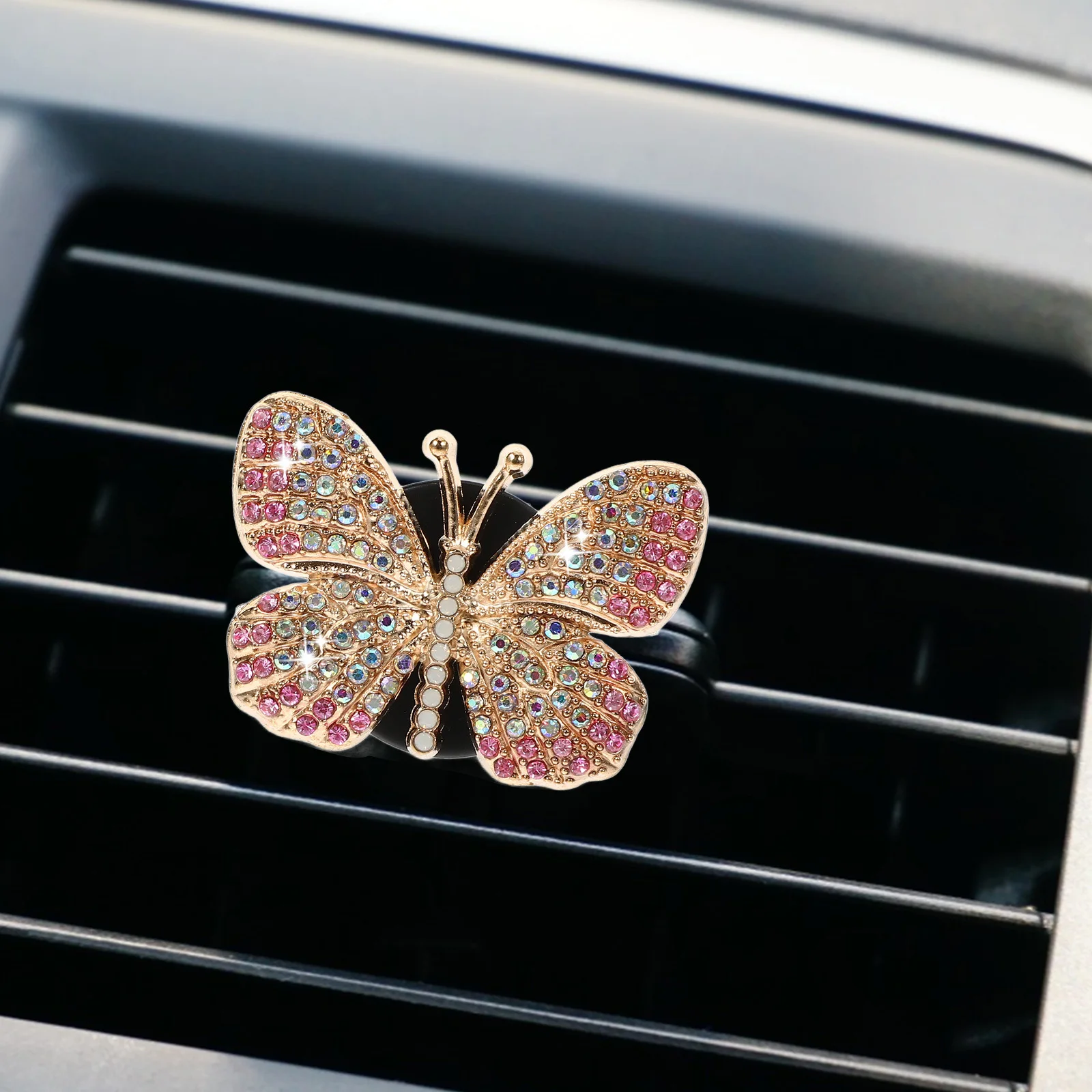

Air Freshener Butterfly Rhinestone Vent Clip Aroma Diffuser For Car Women Auto Interior Decoration Bling Glitter Fragrance