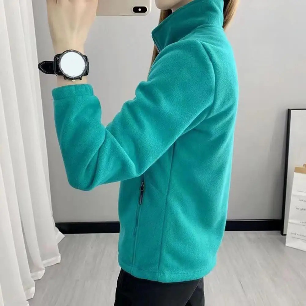 

Spring Autumn Women's Solid Color Sweatshirts Warm Short Jackets Long Sleeve Zipper Loose Casual Coats Elegant Cardigan Coat