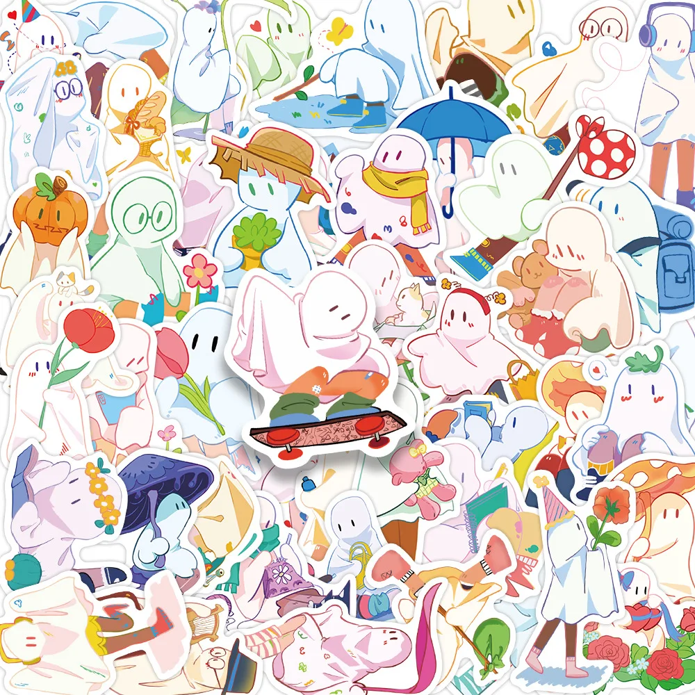 

50/100PCS Cartoon Color Ghost Graffiti Stickers Guitar Notebook Luggage DIY Waterproof Stickers