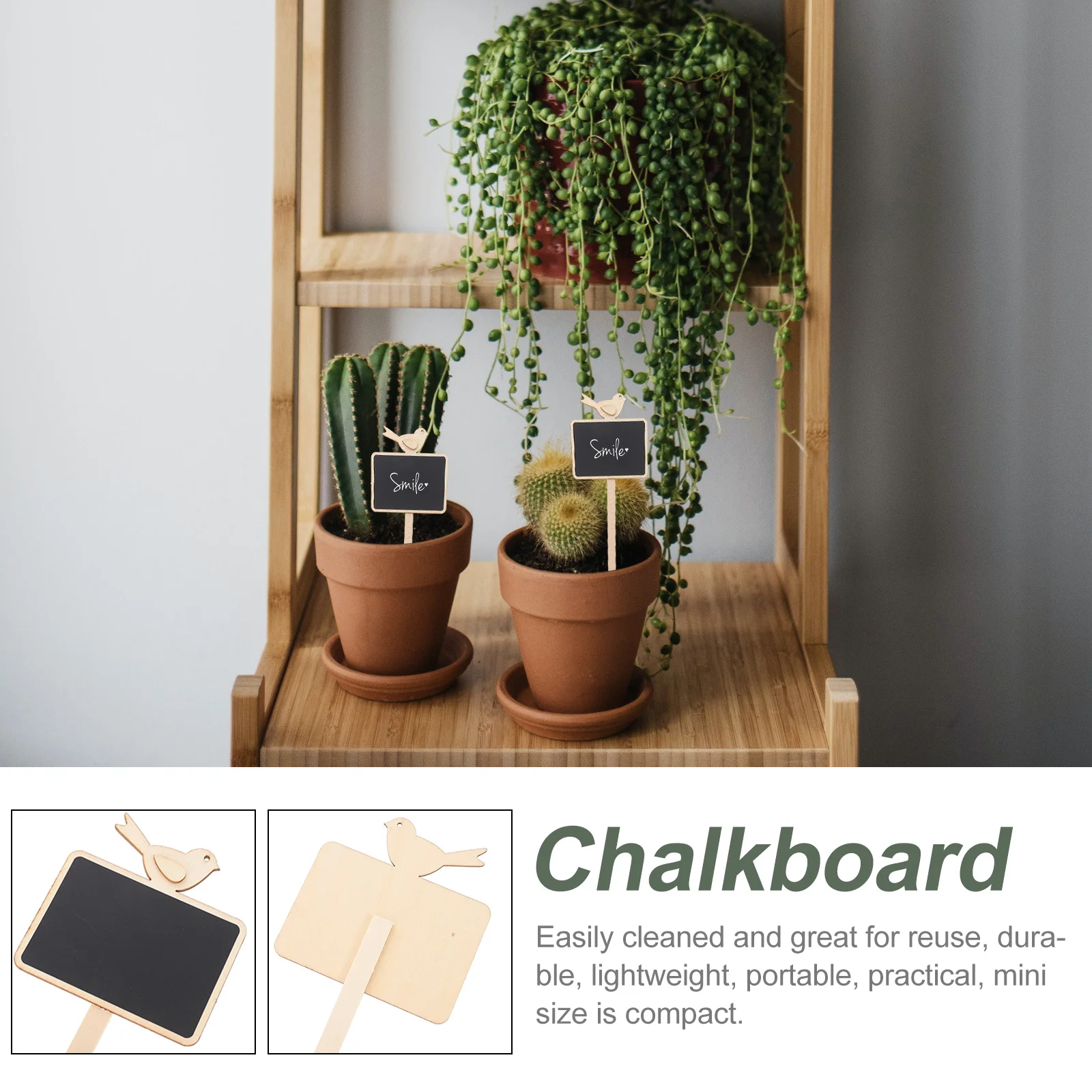 20 pcs Small Garden Blackboards Chalkboard Picks Mini Message Board For Plant Pot Signs Wedding Party Decoration