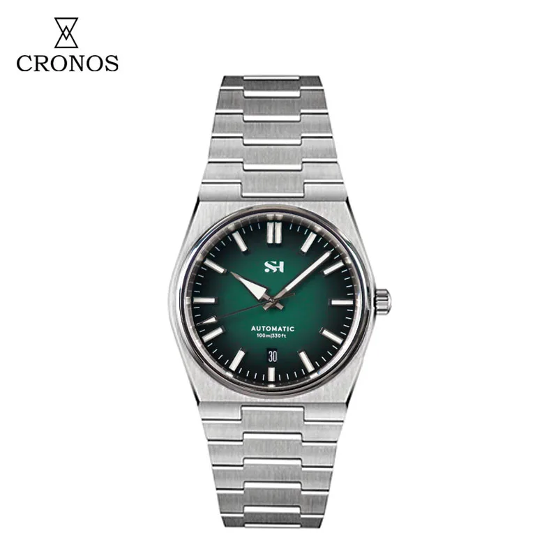 Cronos SH Stainless Steel Diver Men Watch Automatic PT5000 Bracelet 40mm 10 ATM