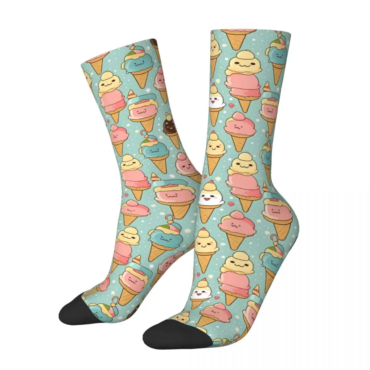 

Ice Cream Cone Pattern Cute Men Women Socks Cycling Novelty Spring Summer Autumn Winter Stockings Gift