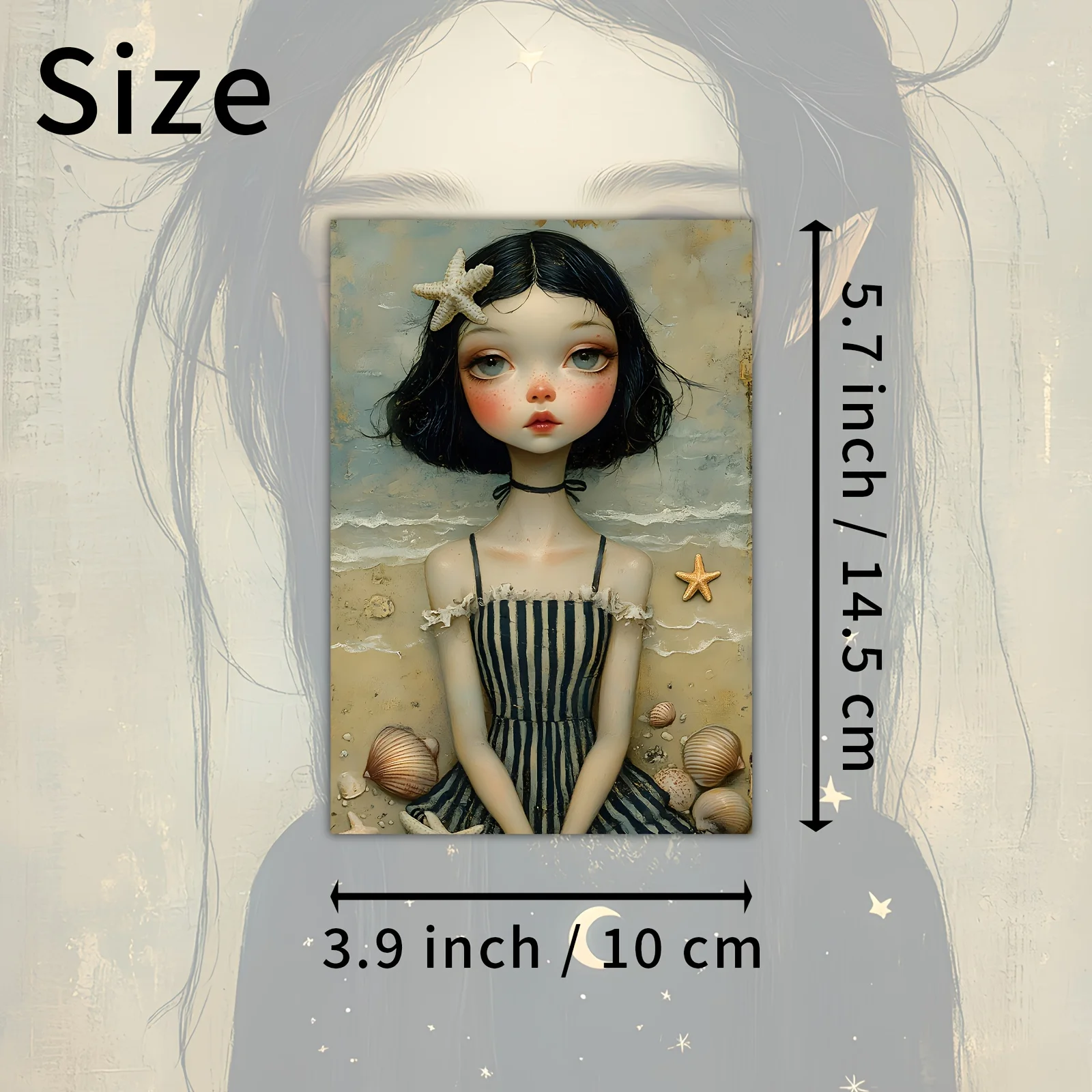 20PCS Vintage Quirky Cute Girl Tattered Chic Mailing Cards, Vintage Girl Illustrations, Used for Scrapbooks and Handicrafts