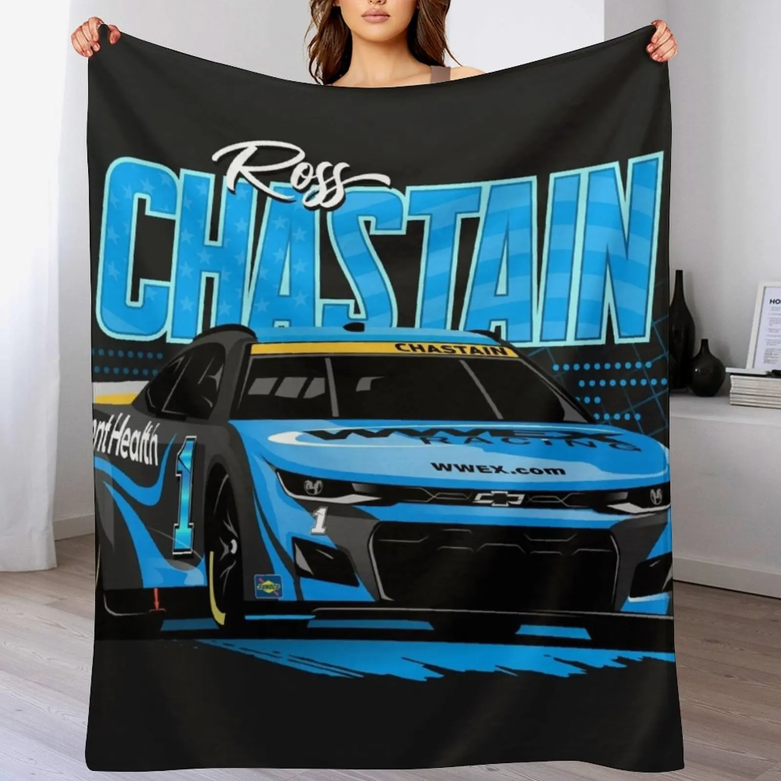 

Ross Chastain 2022 Nascar Championship 4 Throw Blanket Cozy Light Blanket for Travel Camping Picnic