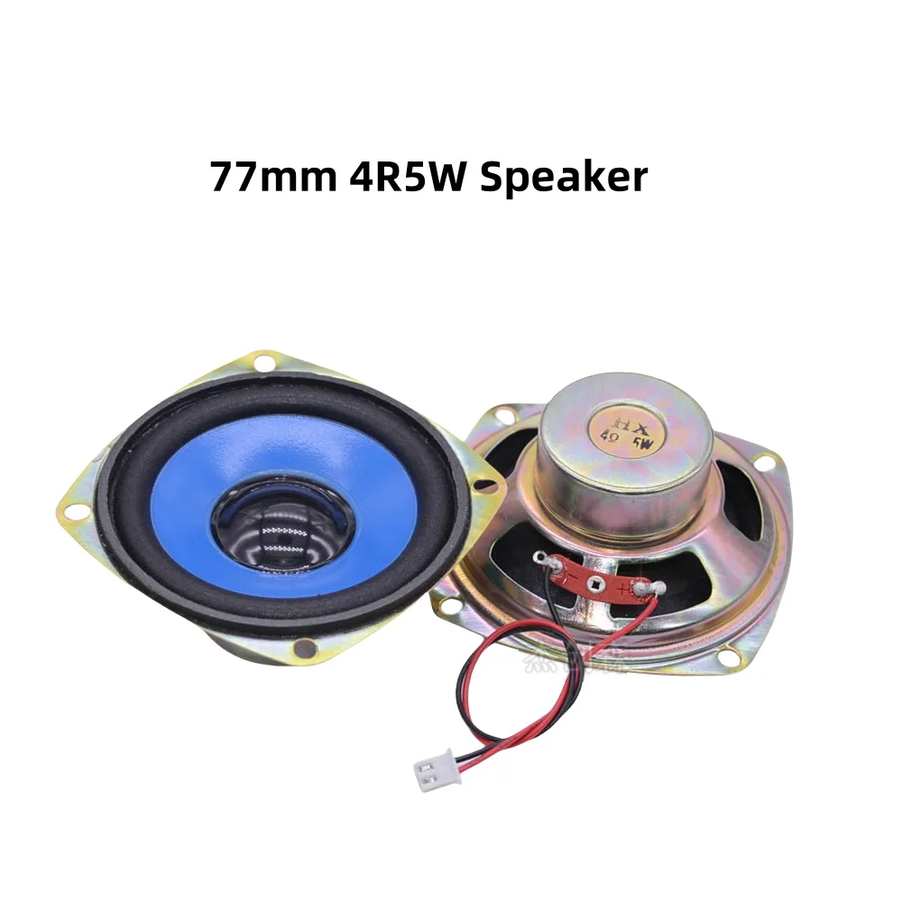 77mm 4R5W Square Speaker With Plug 3Inch 4Ω Full-Range/Frequency DIY Amplifier Audio High Pitch Loudspeaker Bluetooth Subwoofer