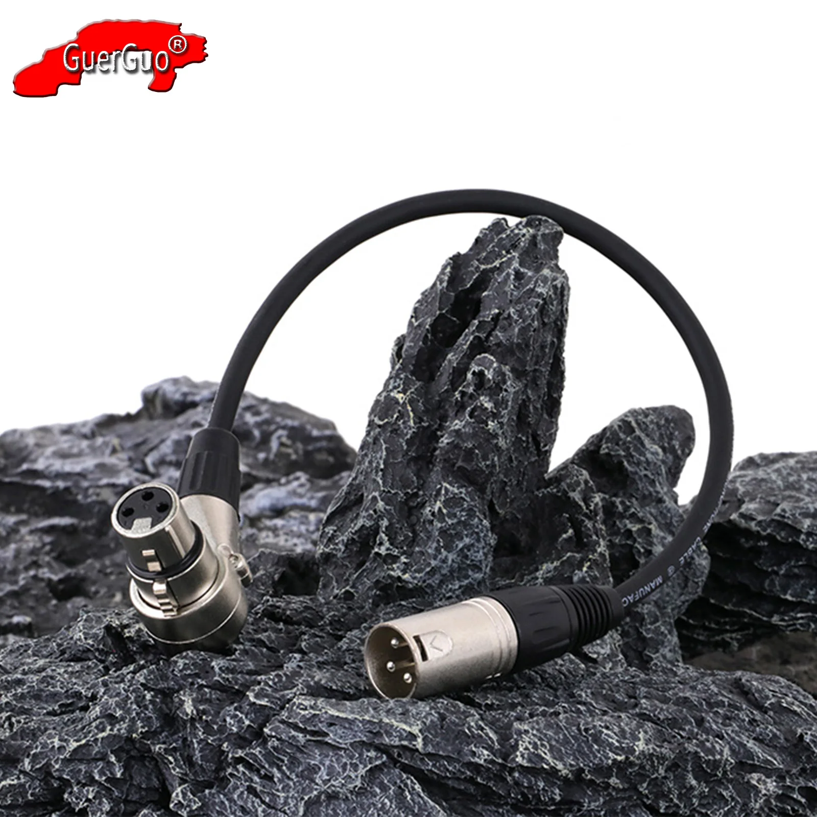 

XLR Cable Extension Cord Pro Right Angle 3Pin Female to Straight Male Connector Balanced MIC Line for Powered Speaker Amp Mixer