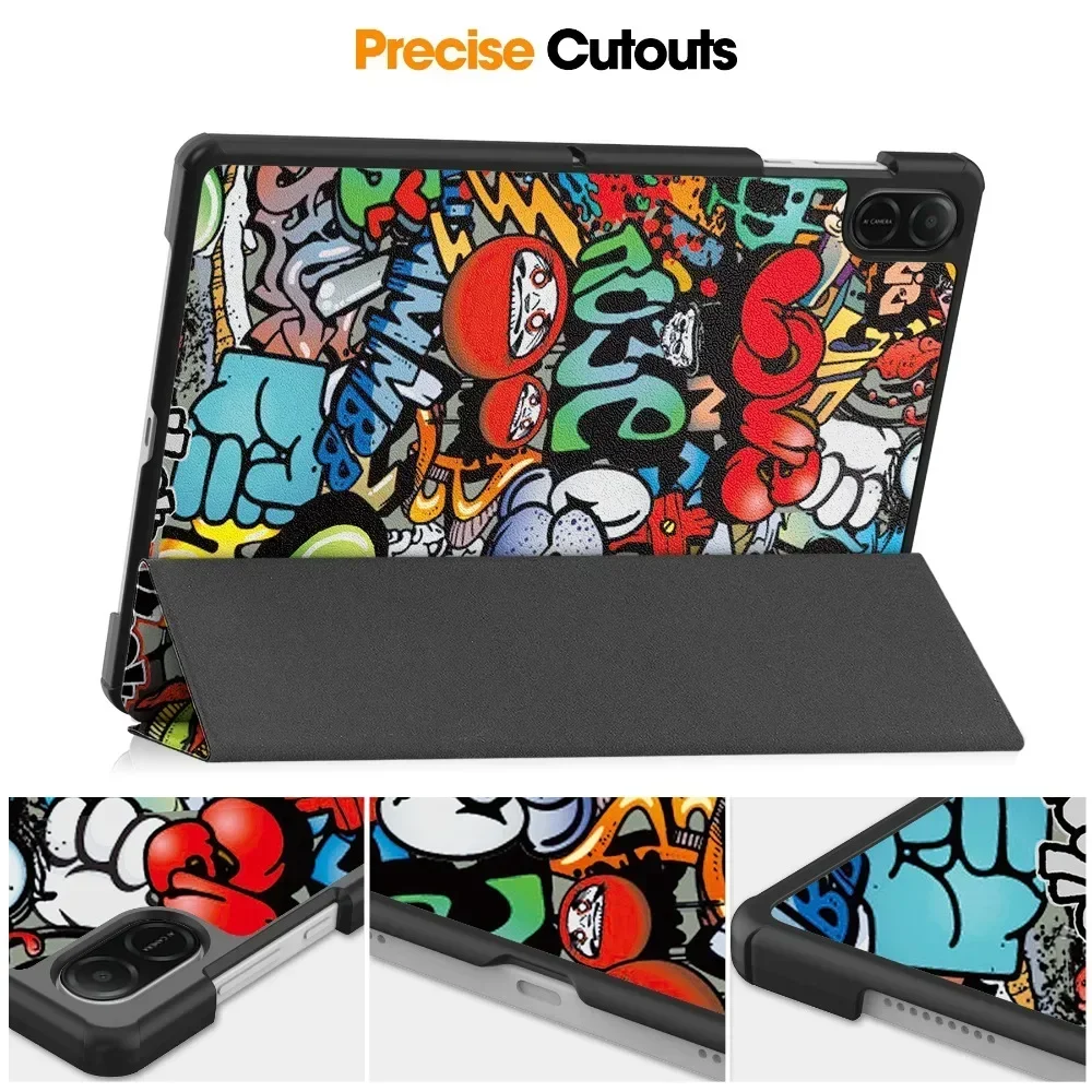 Tri-dobrável funda suporte caso para honor pad x8a x8a 11 Polegada 2024 caso 11 "tablet pc fino capa magnética com duro plutônio volta coque