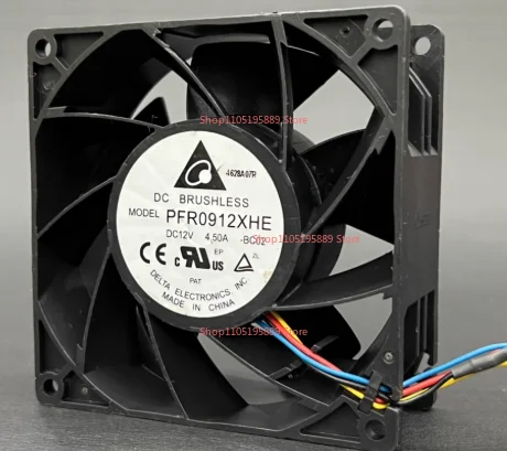 For PFR0912XHE 12V 4.50A 9038 4-wire Violent 9cm High Airflow Heat Dissipation Power Fan