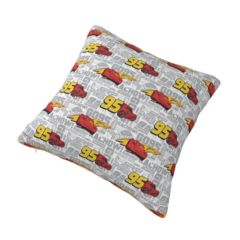 Custom Fashion Lightning McQueen 95 Racing Car Cushion Cover 45x45cm Polyester Pillow for Sofa Square Pillowcase