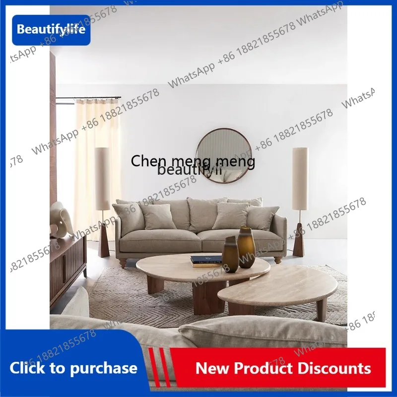 C85 Natural Cave Stone Shaped Coffee Table Combination Middle and Ancient Living Room Designer Marble Solid Wood Coffee Table