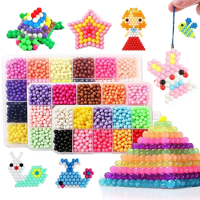 Ręcznie robione koraliki bezpiecznikowe Magic Water Kreatywne koraliki DIY Art Crafts Toys Magic Water Sticky Beads Zestaw zabawek sensorycznych z