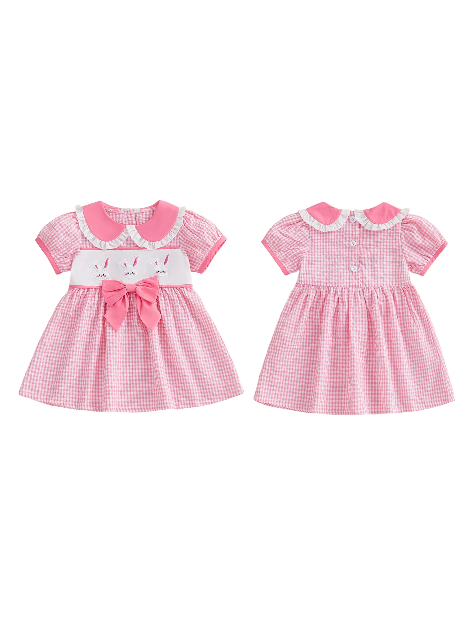 فستان رائع للفتيات الصغيرات بطبعات زهور وأكمام مكشكشة وتفاصيل فيونكة - فستان حفلات صيفي أنيق للأميرات الصغيرة