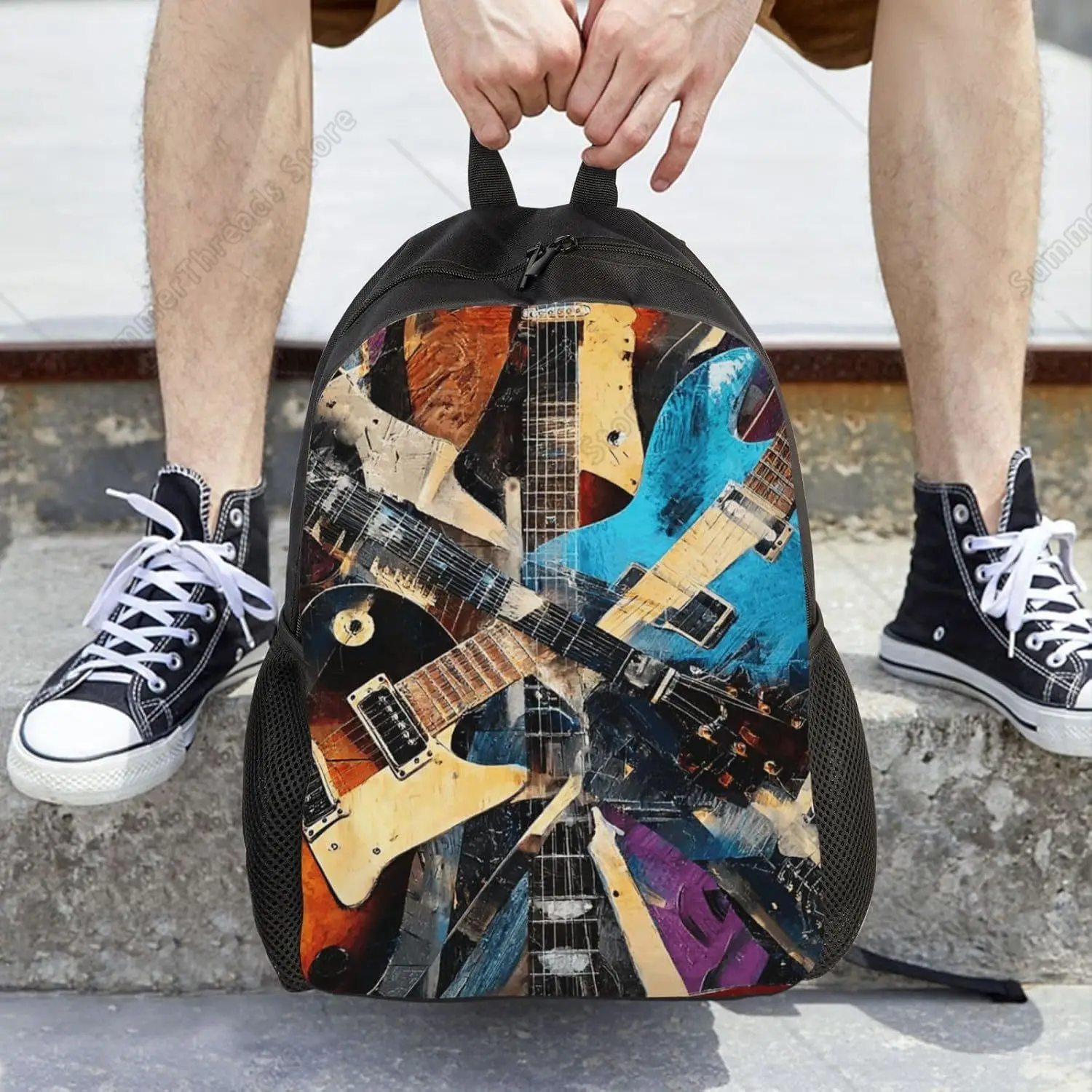 Bookbags For Women Men Lightweight Laptop Backpack Music Guitar Daypack Computer Bag