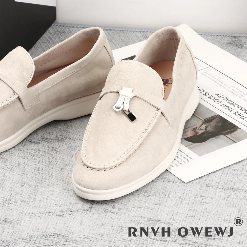 Suède Vrouwen Loafers Schoenen 2023 Lente Herfst Luxe Casual Vrouwen Schoenen Rubberen Zool Vrouwen Platte Loafers Comfortabele Schoenen