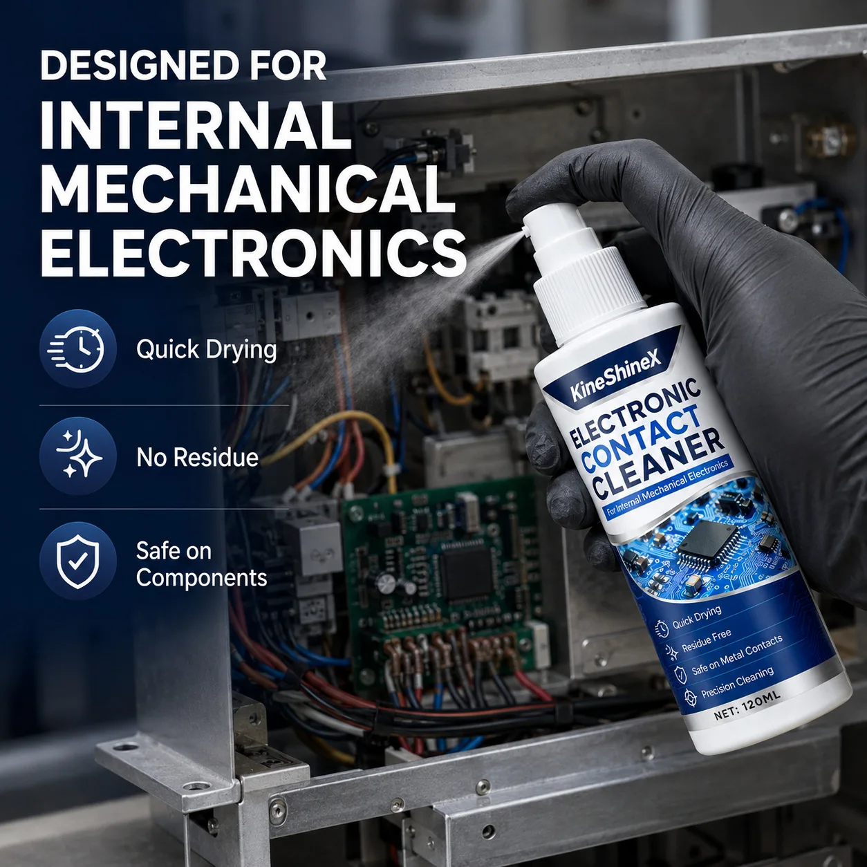 Electrical Contact Cleaner, Fast Drying Circuit Board PCB Cleaner Spray, Remove Oxide for Electronic Repair , 120ml with towel