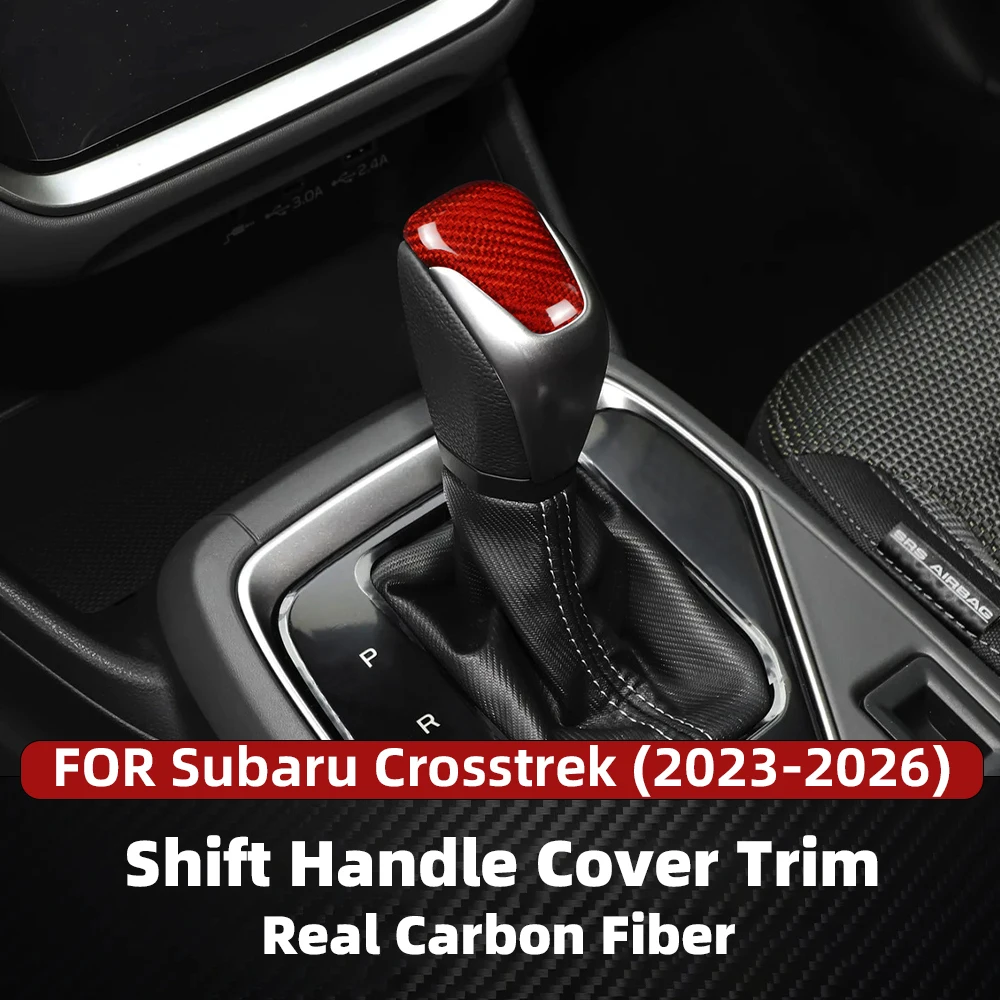 

Для Subaru Crosstrek Автомобильная ручка переключения передач из настоящего углеродного волокна, накладка на головку переключения передач 2023 2024 2025 2026, черный, красный, синий, аксессуары