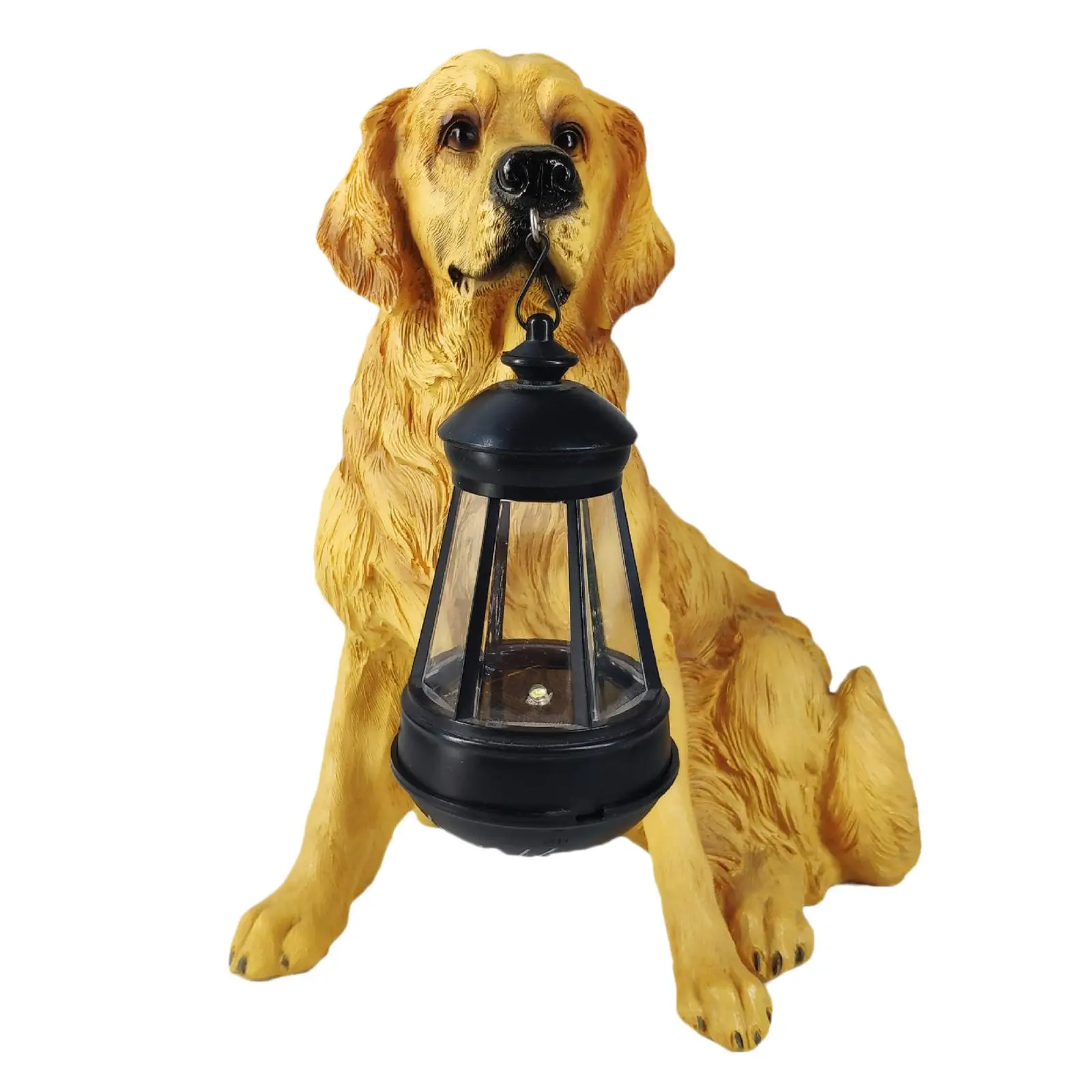 Garden Decorative Dog Statue with Solar Light, Lawn Ornament