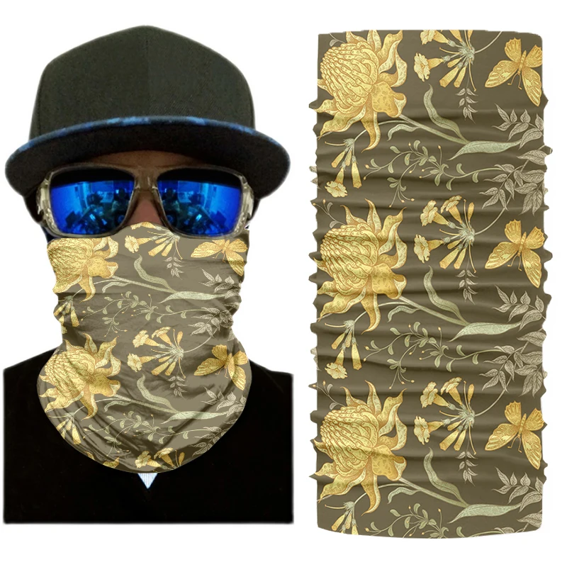 Fashion 3D printing flower series outdoor bicycle scarf summer sweat-wiping bib face neck dust-proof turban headdress