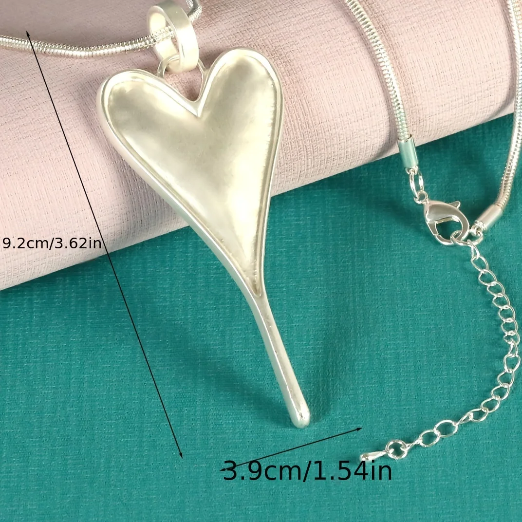 1PC Vintage Boho Zinc Alloy Heart Pendant Necklace For Women Valentine\'s Day Necklace Jewelry Gift  Aesthetic