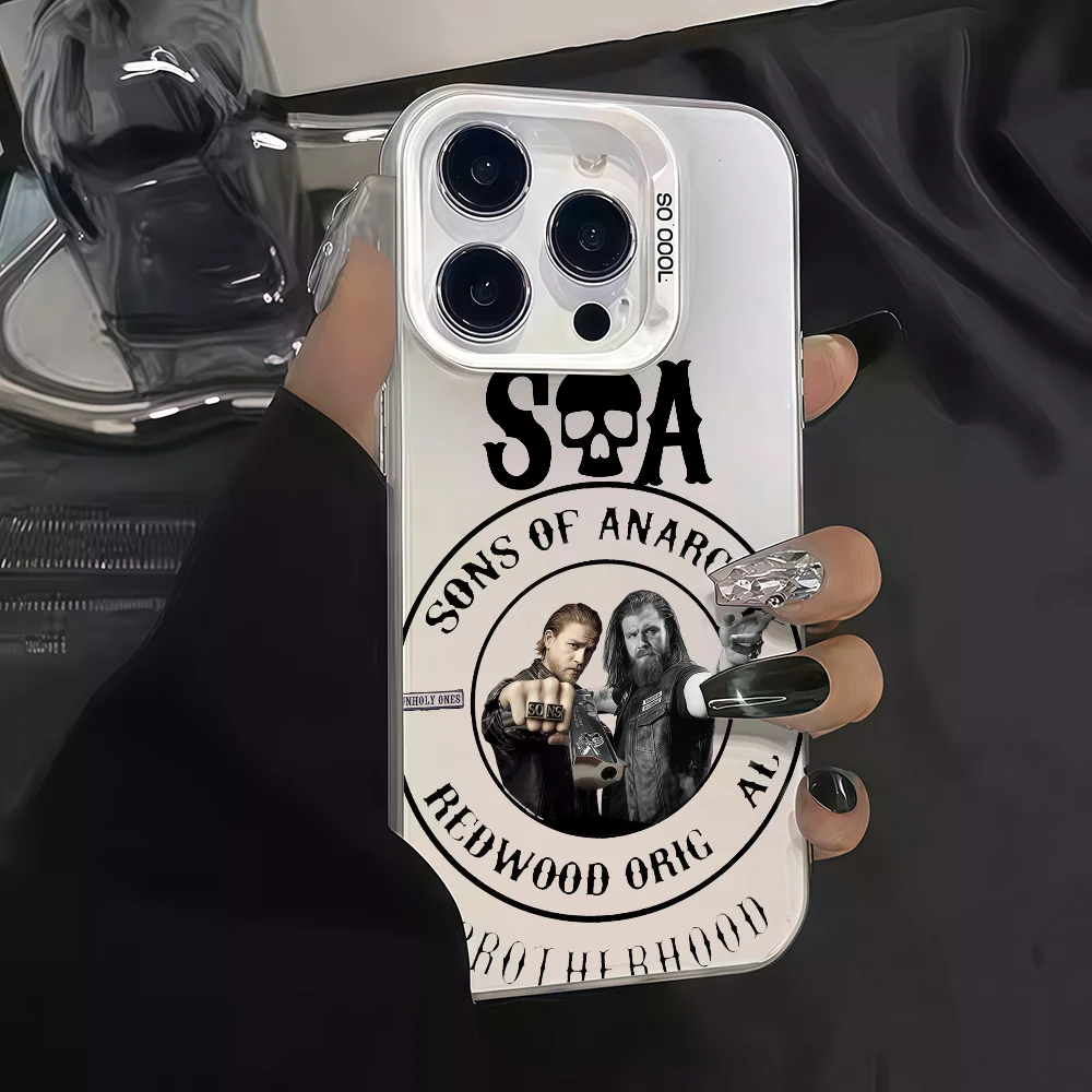 Coque de téléphone TV s-sons d'a-narchy, étui de protection couleur IMD pour iPhone 12 11 13 14 15 16 17 Max Pro Plus Mini