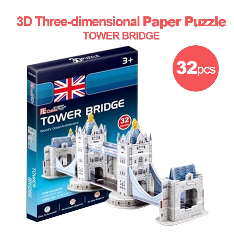 

3d Puzzles London Tower Bridge Paper Model Diy Creative Gift Children Educational Toys Hot Mini World Architectural t7