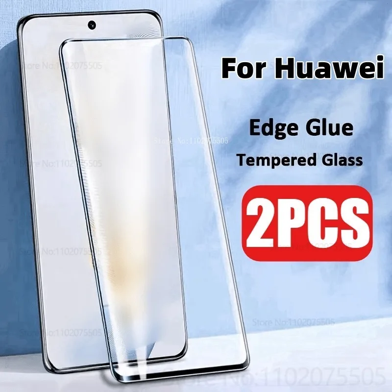 

2 шт. HD закаленное стекло с черной рамкой для Huawei Pura 80 Ultra 80 Pro + защитная пленка для экрана с полным покрытием Pura 70 Pro + 70 70 Ultra