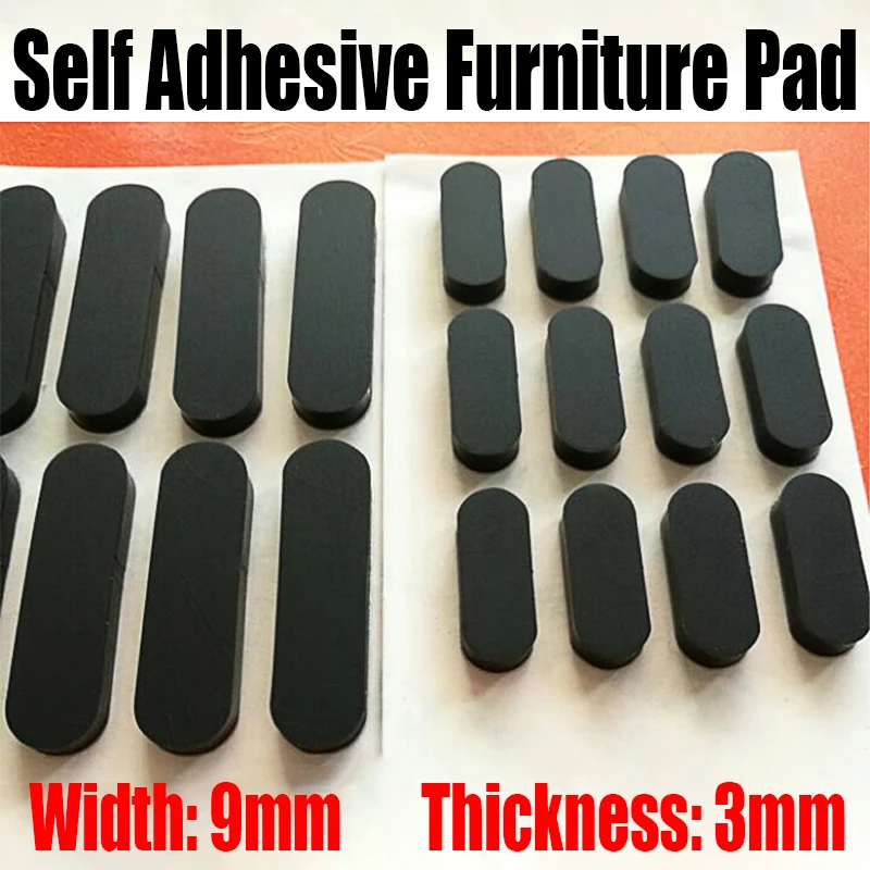 

10PCS Non-slip Self Adhesive Silicone Furniture Pad Foot Mat Chair/Table Leg Cushion Spacer Gasket Floor Protector Mat 9mm Wide