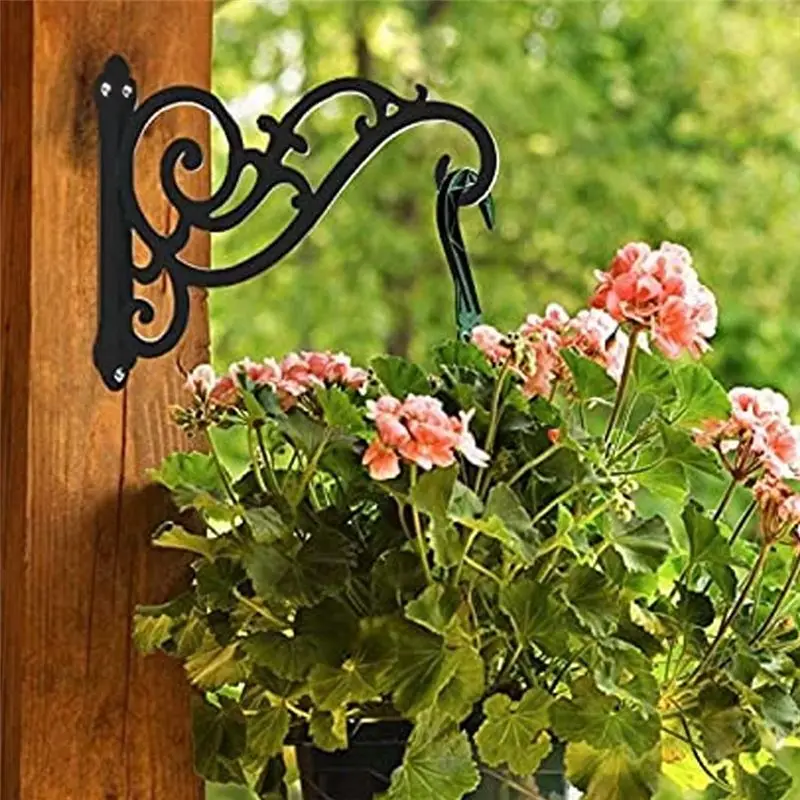 (ABAB) 2Pcs Hanging Planter Brackets 12-Inch ,Outdoor Hanging Brackets Wall Hook Heavy Duty Planter Brackets Birds