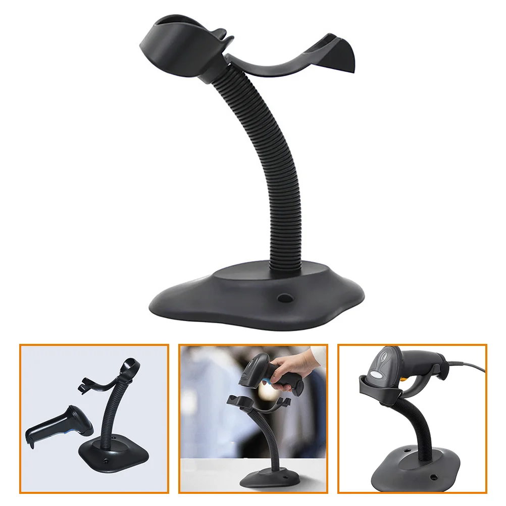 Staffa per scanner portatile per lettore di codici a barre portatile Supporto nero Base stabile Adatto alla maggior parte dei supermercati