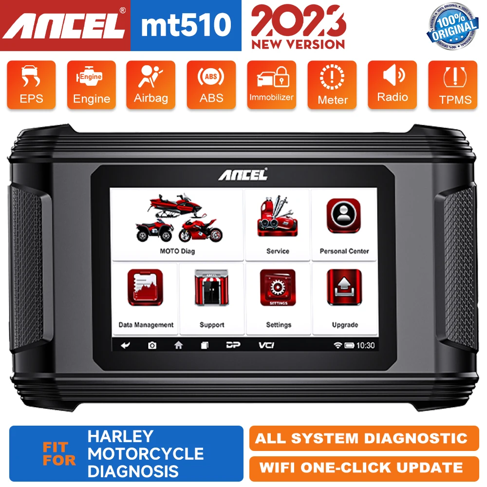 ANCEL MT510 Motorcycle Scanner All System OBD2 Diagnostic Tool for BMW/DUCATI/Harley Support 30+Functions Code Reader