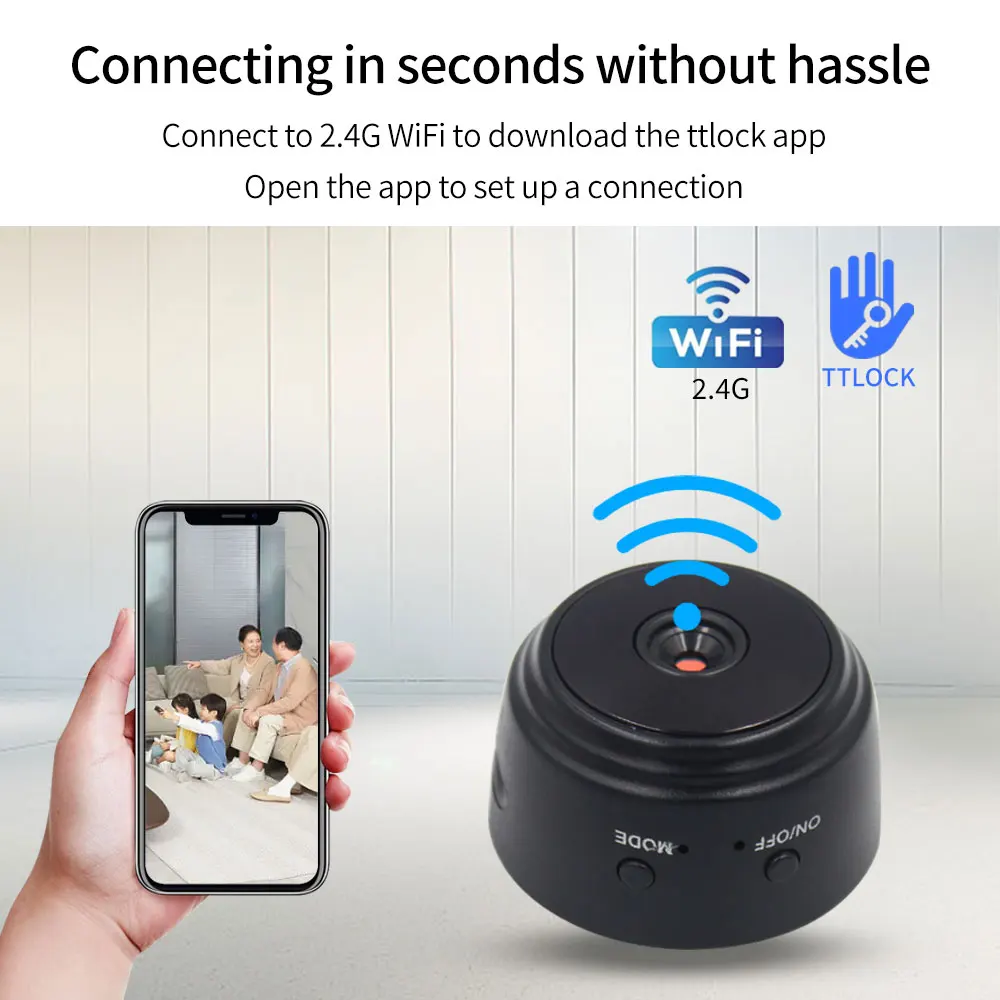 Wifi Network Web Camera TTLOCK App Webcam HD 1080P Video Surveillance Motion Detect Video Record Image Missing Alarm  Real-Time - view 6