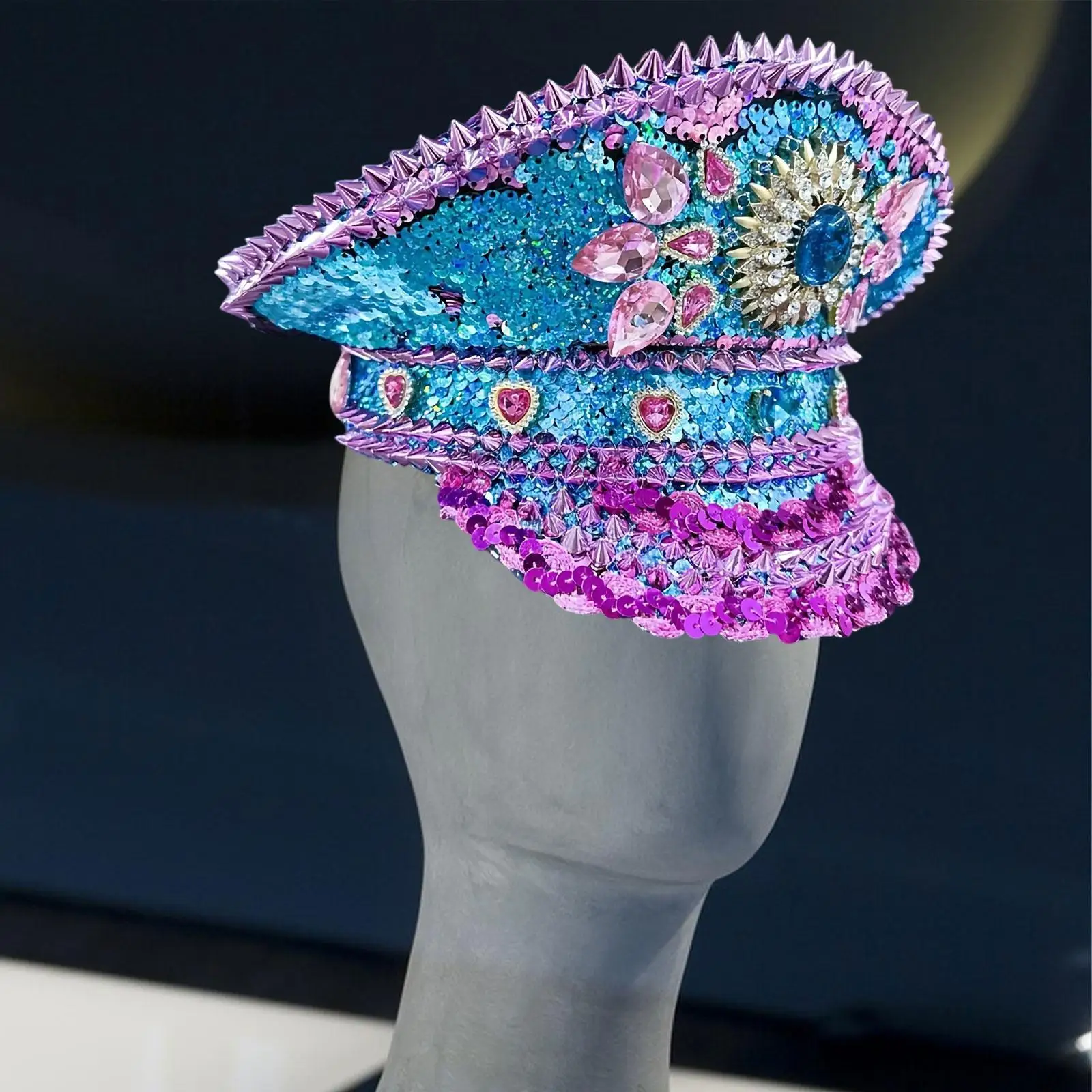 

Rhinestone Disco Hat Headwear for Carnival Parties Stage Show