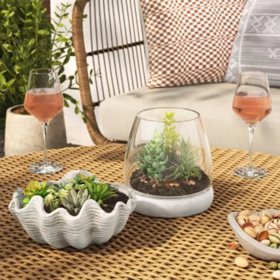 Macetero de cerámica de concha blanco, maceteros, maceteros para plantas de interior, maceta, decoraciones de balcón