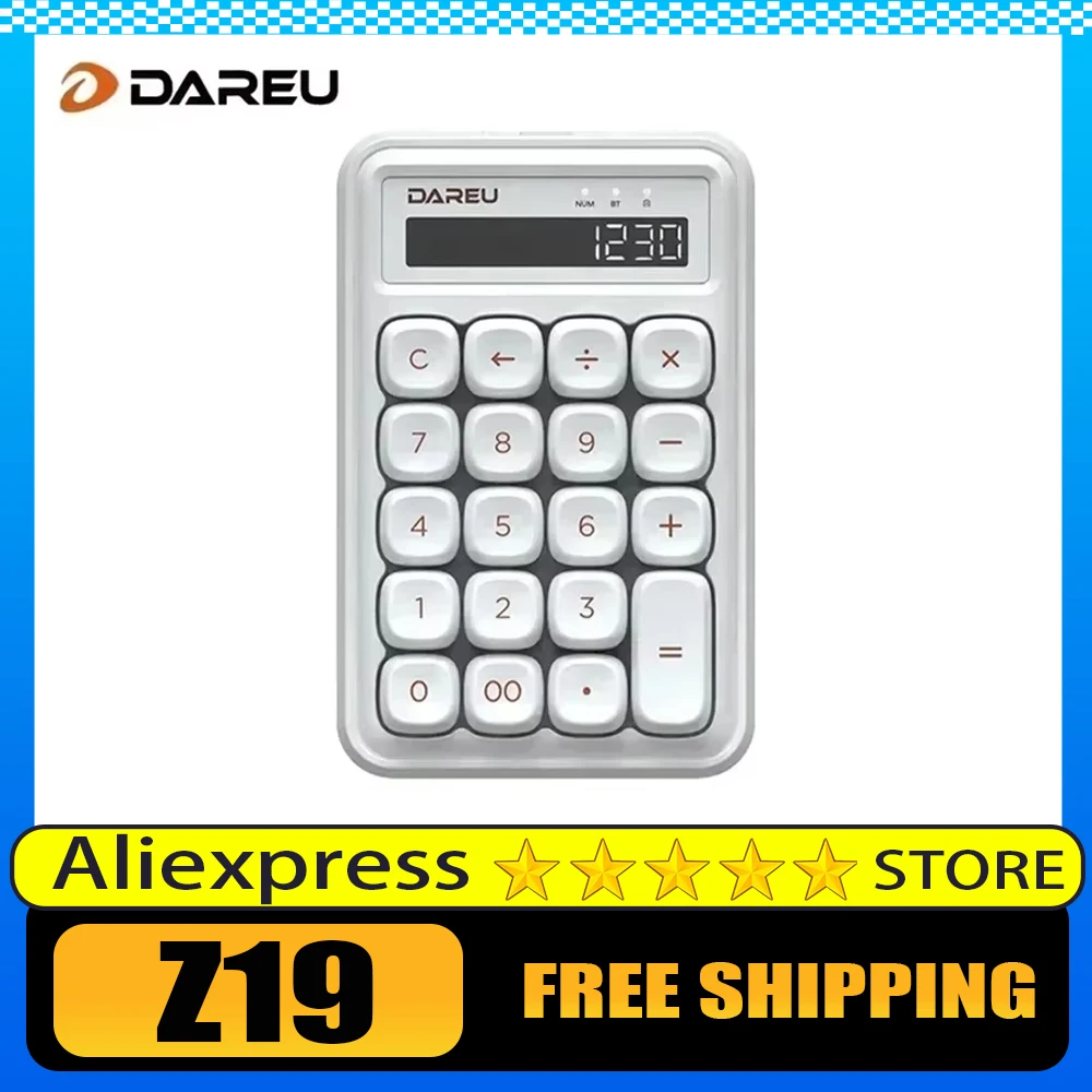 Dareu Z19 Mini Mechanical Keyboard Calculator Numpad Dual Mode Wireless Customized Keyboard Portable Pc Gamer Accessories Gifts