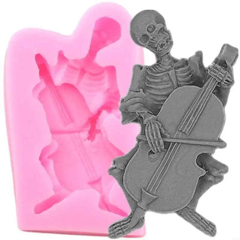 

K43F Skeleton Skull Cake Silicone Mold Halloween Fondant Cake Decoration Mould