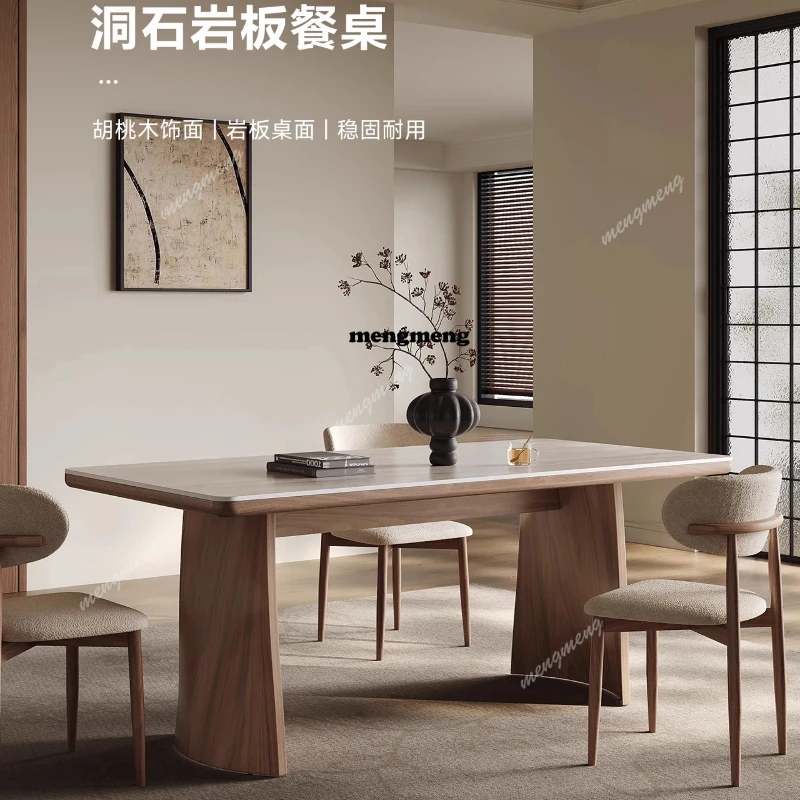 

Dining Room Chairs Rectangular Tables Set Furniture 1.4m 1.6m 1.8m Modern Simple Light Luxury Solid Wood Slate Dining Table home