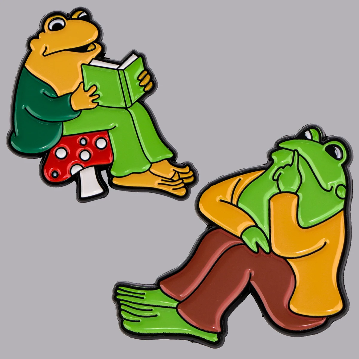 Story Children's Literature Enamel Pin Frog Brooch Pines Lapel Pins Badge on Backpack Clothing Accessories Animal Jewelry Gifts