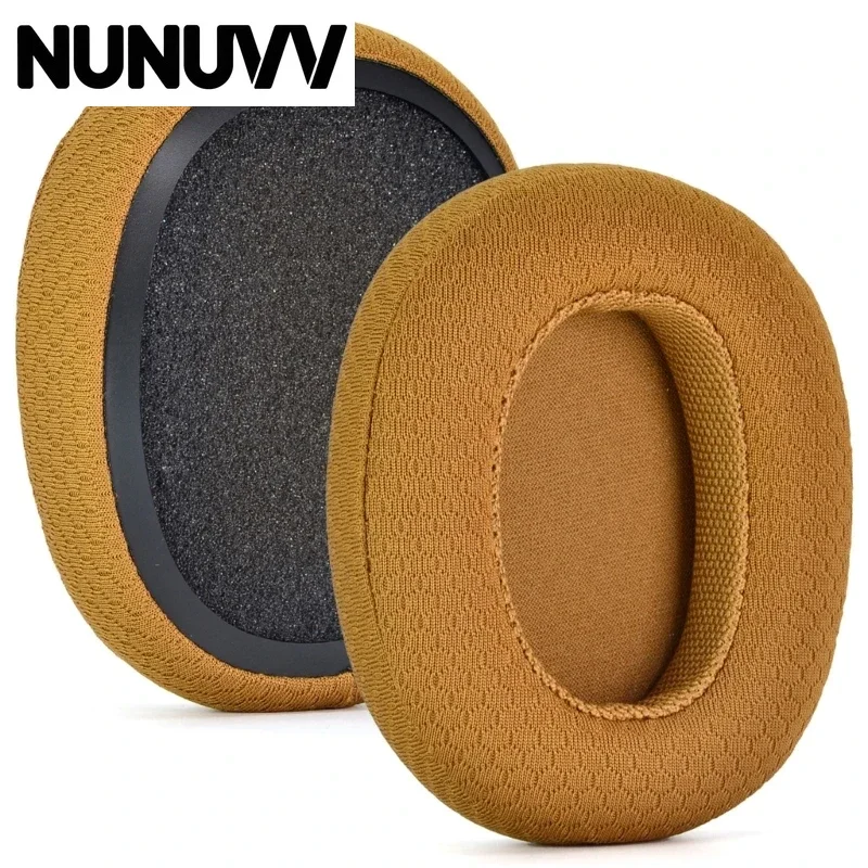 NUNUVV Replacement breathable Mesh Fabric Earpads for Skullcandy Crusher Wireless/Crusher ANC/Hesh3 Earphone Memory Foam Earcup